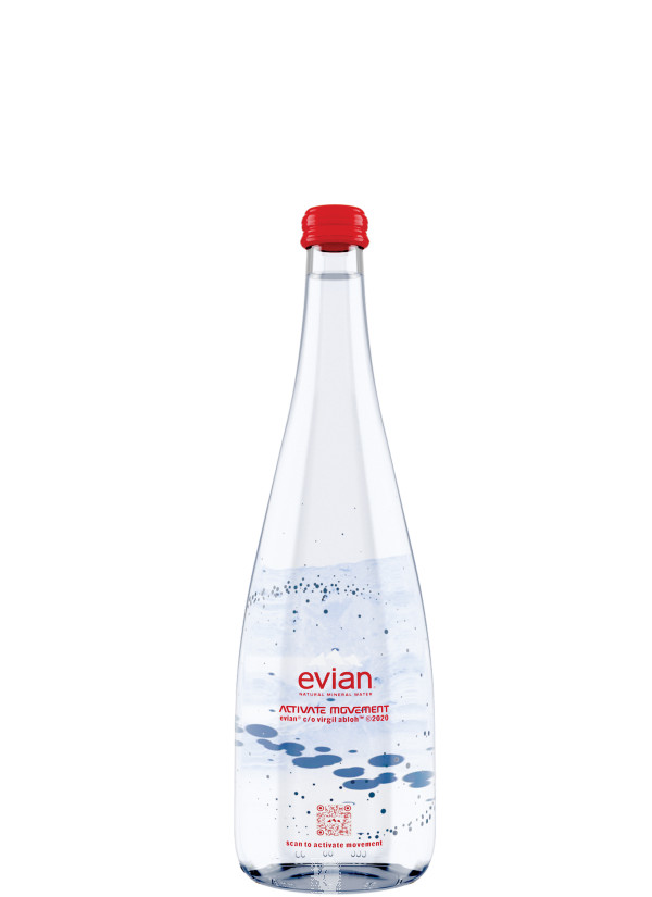 evian x Virgil Abloh water bottles